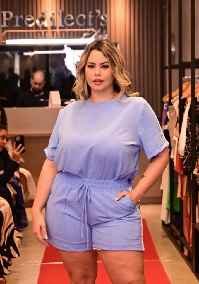 Conjunto Feminino Plus Size Blusa + Shorts Ref 12360 Azul - 52