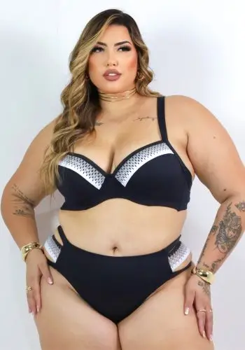 Biquini Plus Size Com Bojo Ref 17431 Preto 