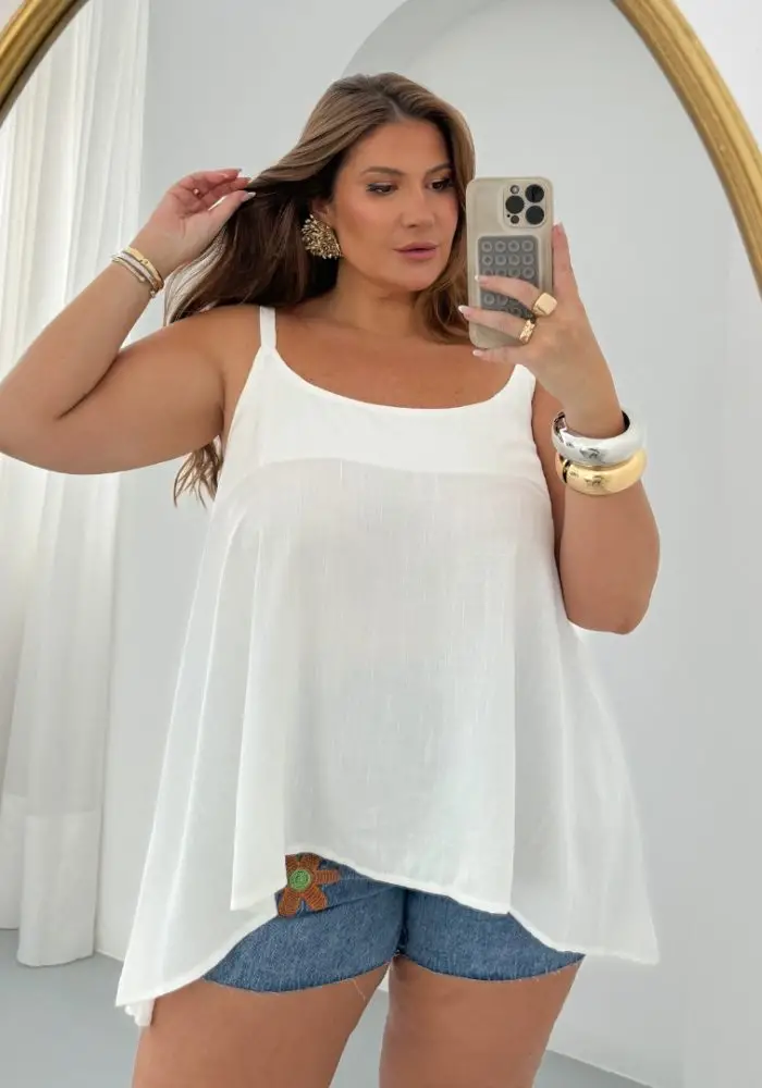 Regata Feminina Plus Size Ref 362998 Off White - 46