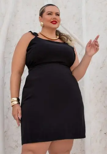 Vestido Plus Size Sem Manga Ref 900740 Preto
