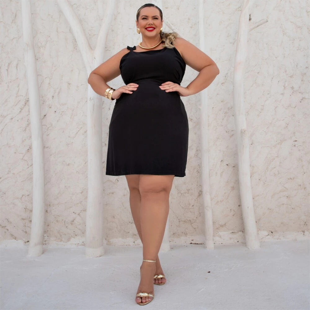 Alternative view of Vestido Plus Size Sem Manga Ref 900740 Preto
