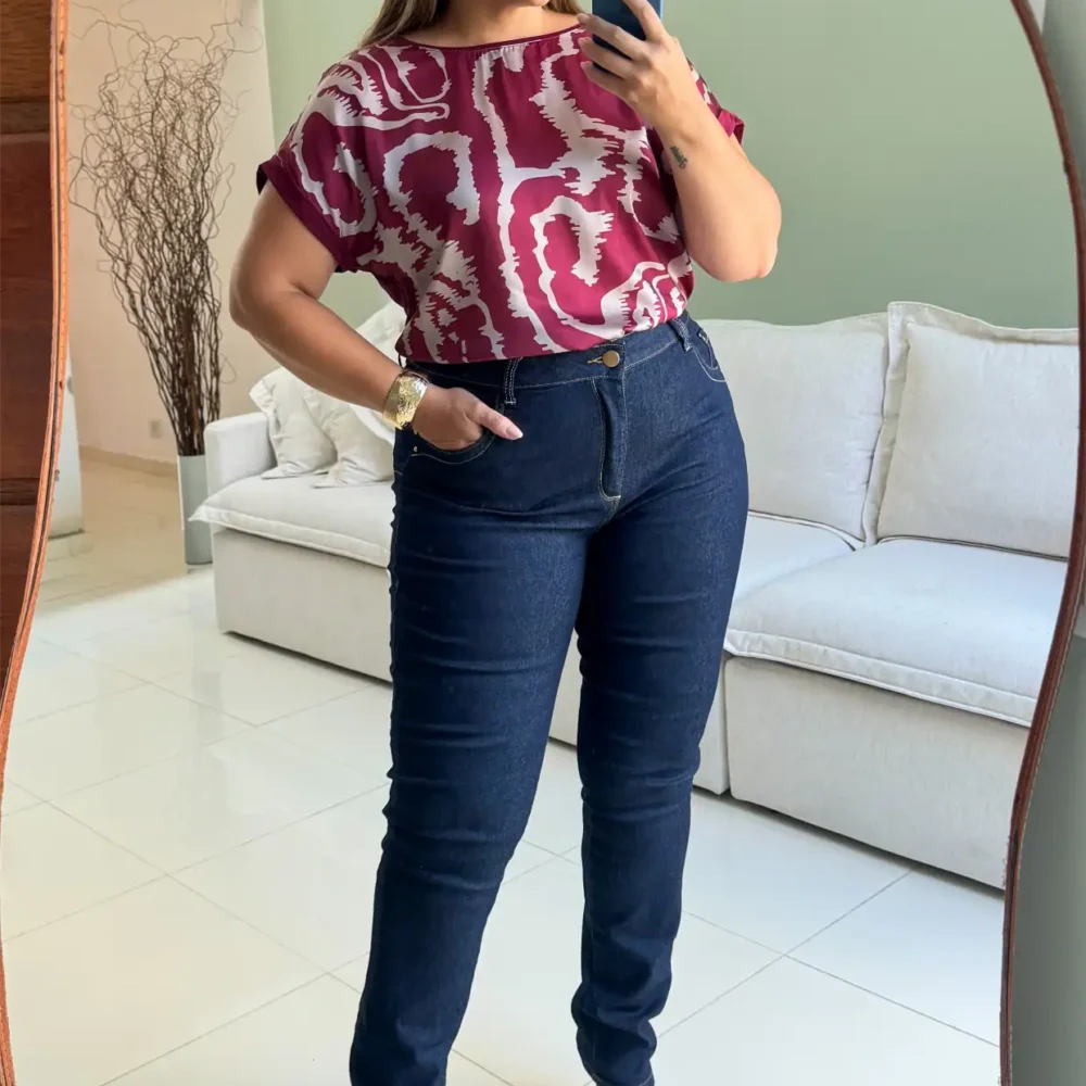 Calça Skinny Feminina Plus Size Ref 9115 Jeans - 50