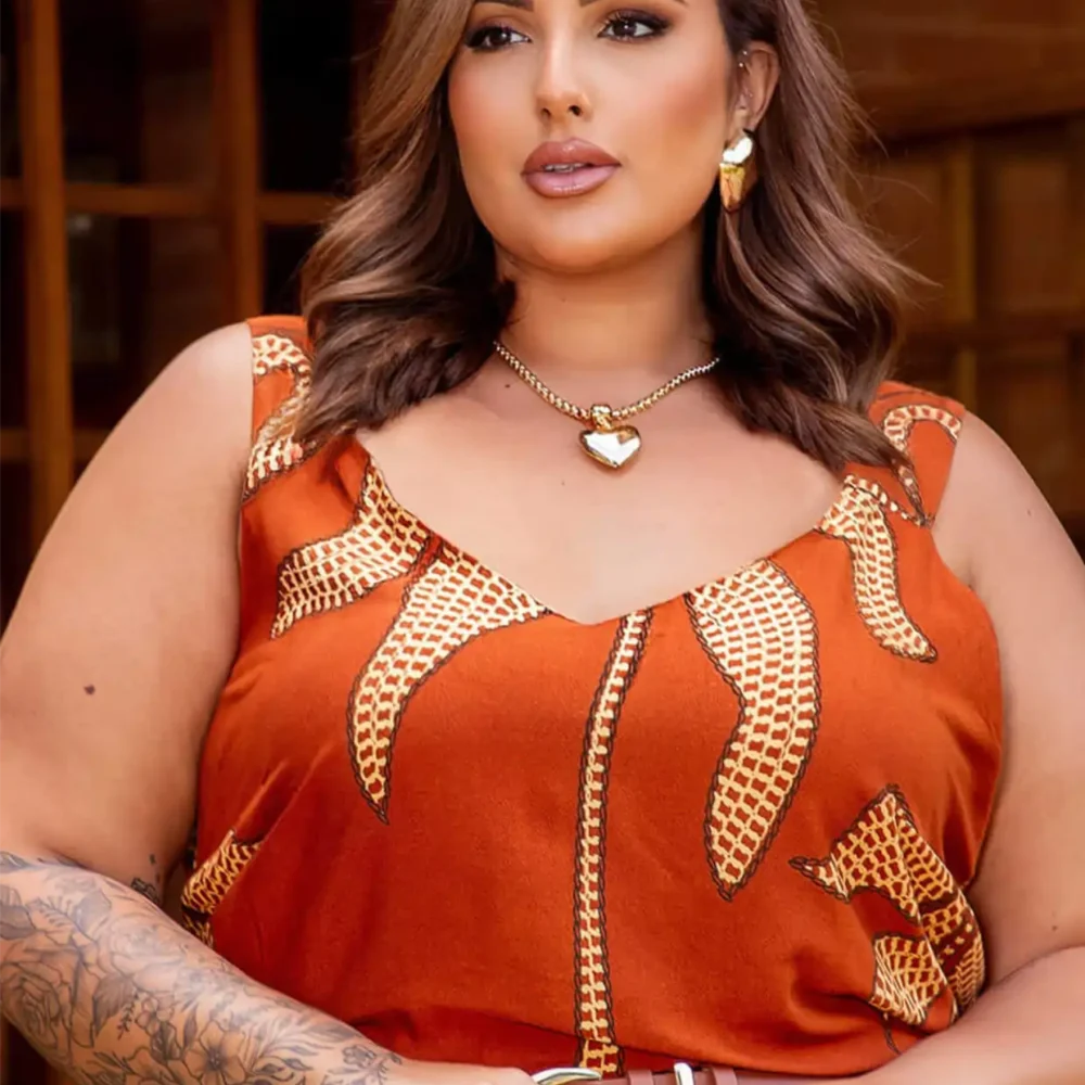 Regata Feminina Plus Size Ref 700816 Telha - 50