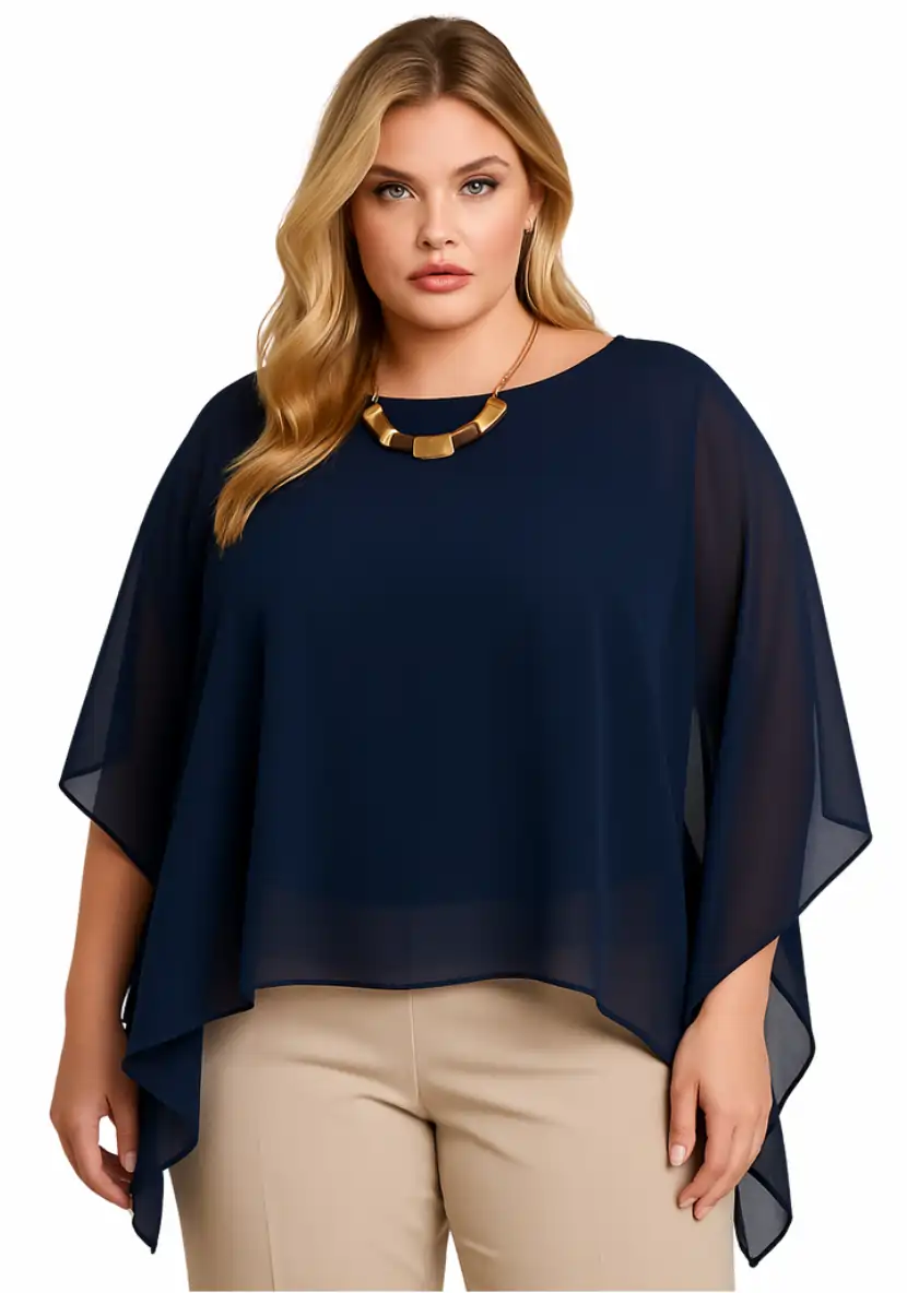 Blusa Feminina Plus Size Manga Curta Ref 27372 Preto