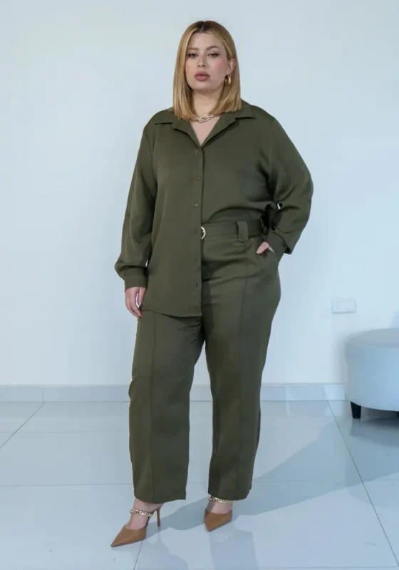 Calça Feminina Cigarrete Plus Size Ref 69020 Musgo