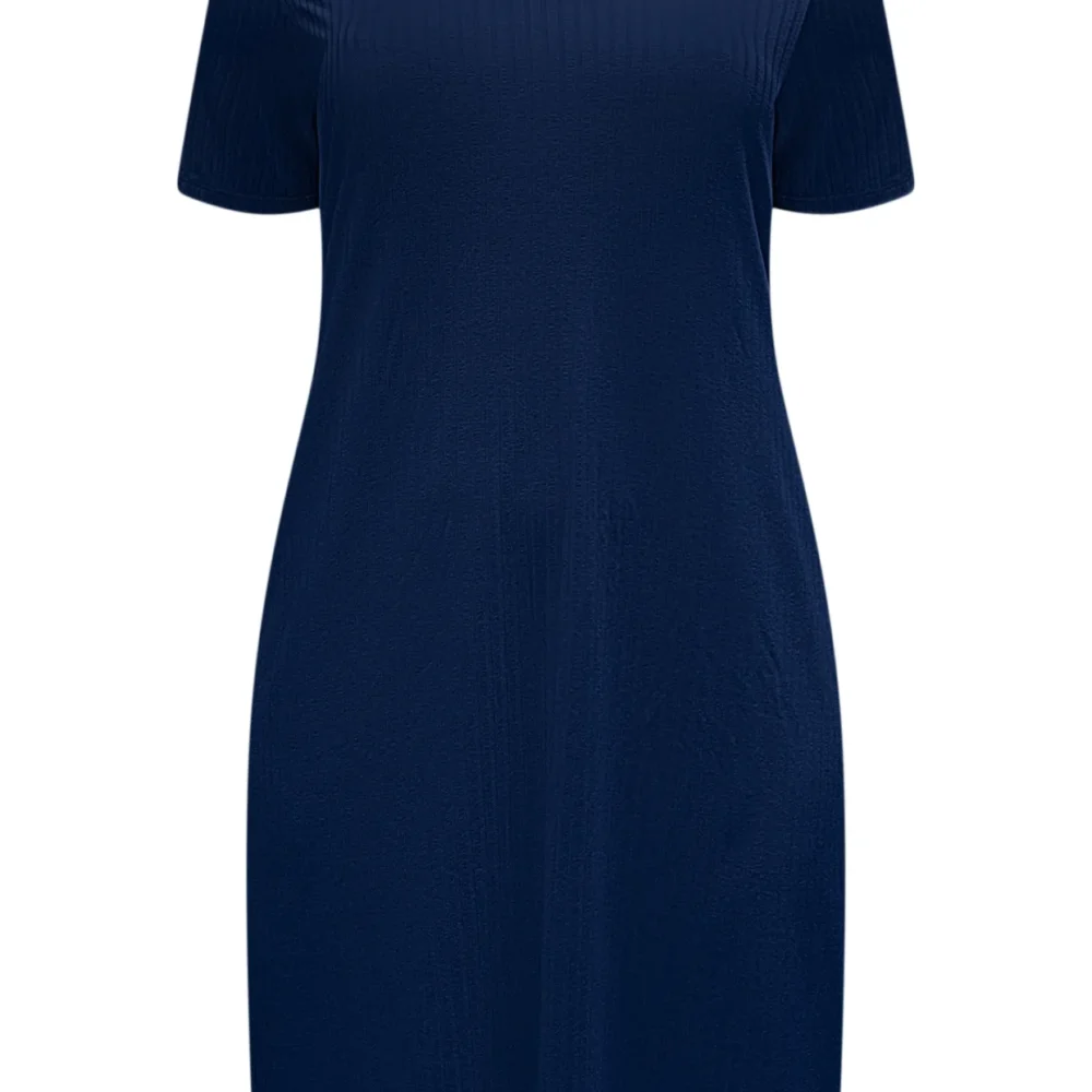 Vestido Plus Size Manga Curta Ref 00478 Marinho - 48