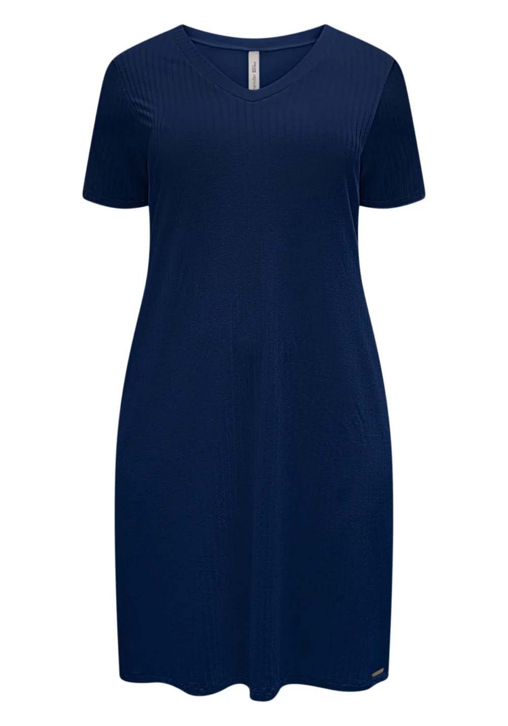Vestido Plus Size Manga Curta Ref 00478 Marinho - 48