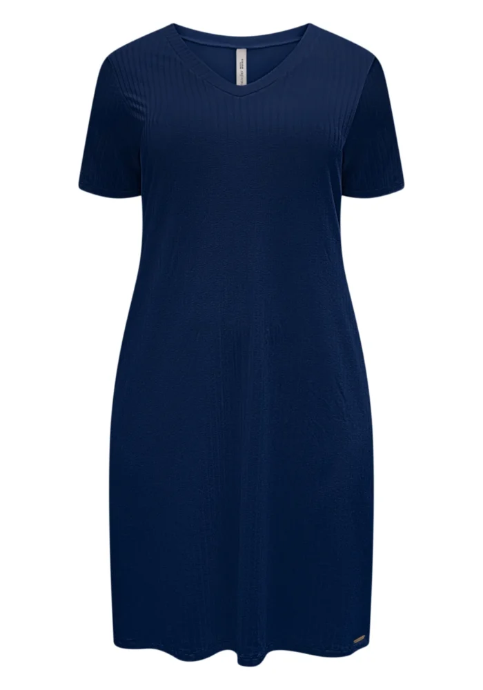 Vestido Plus Size Manga Curta Ref 00478 Marinho - 50