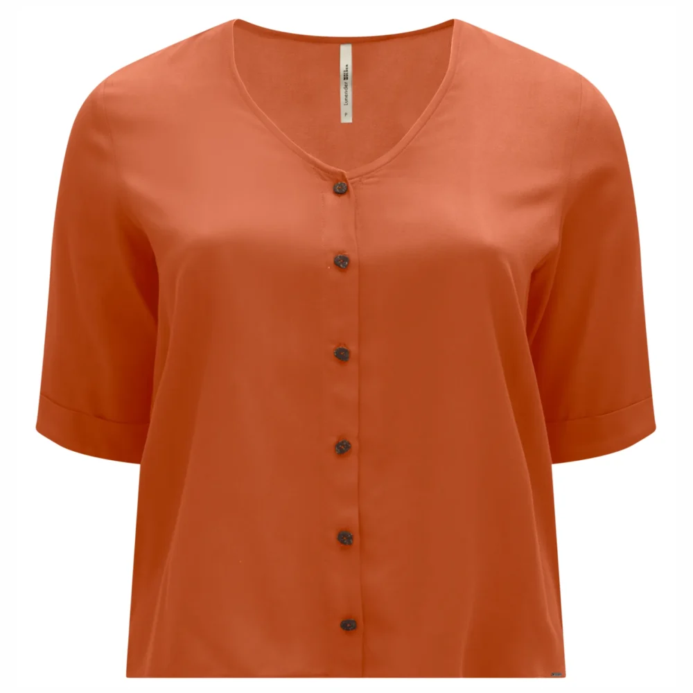 Camisa Feminina Plus Size Manga 3/4 Ref 69179 Laranja - 50