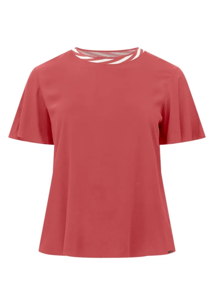 Blusa Feminina Plus Size Manga Curta Ref C0309 Goiaba - 52