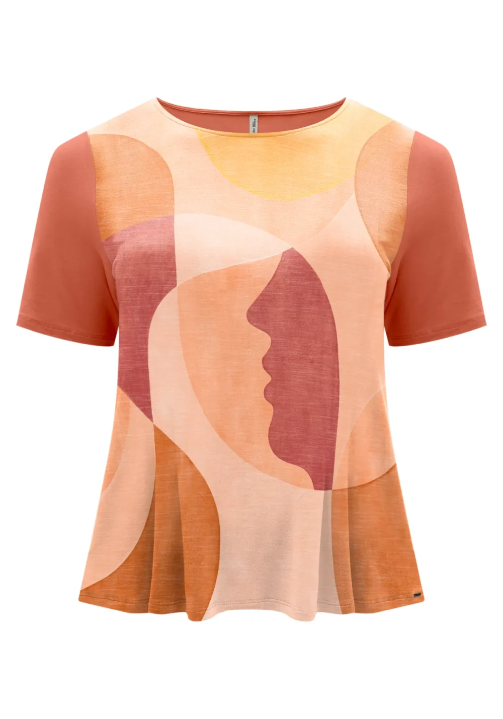 Blusa Feminina Plus Size Manga Curta Ref C0315 Laranja - 46