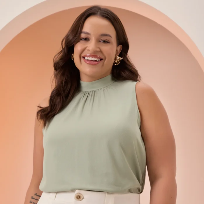 Regata Feminina Plus Size Ref C5115 Verde - 50