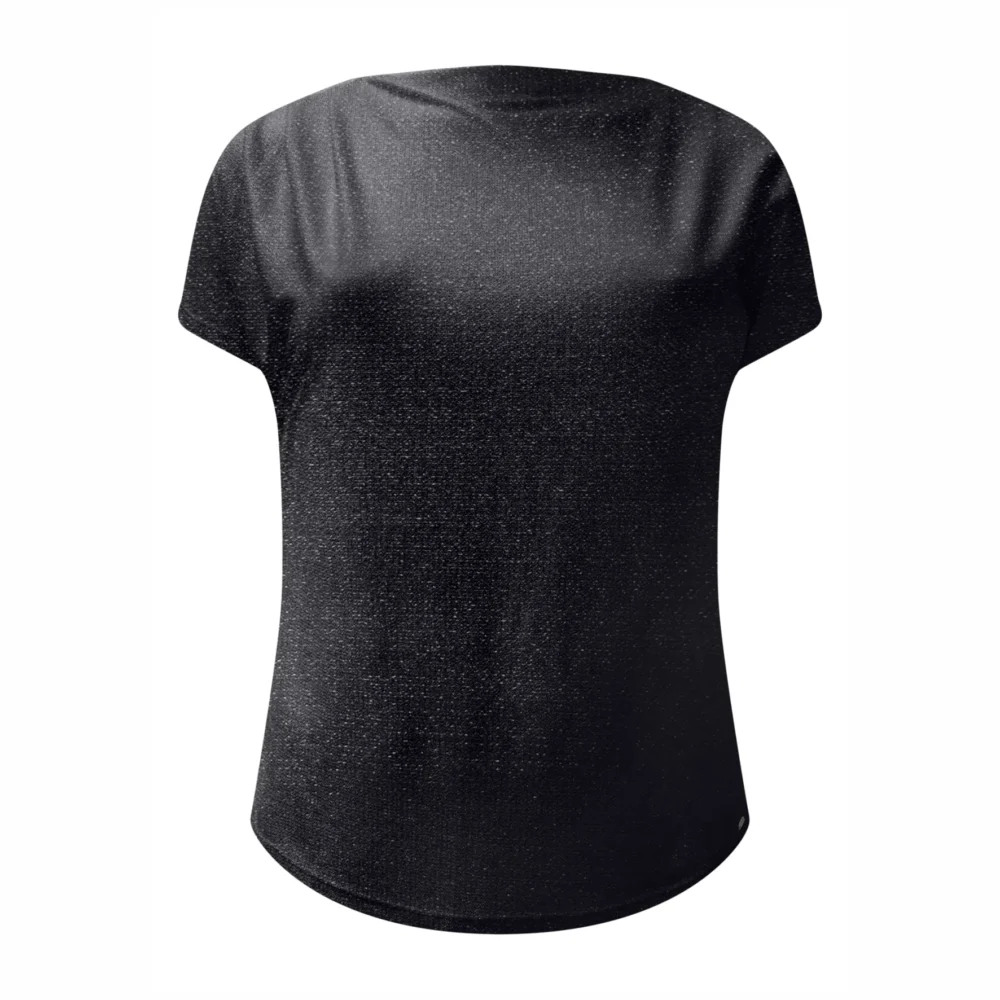 Blusa Feminina Plus Size Manga Curta C5137 Preto - 54