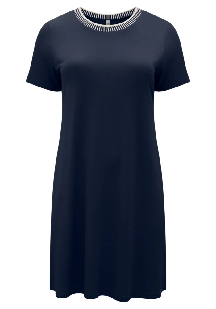 Vestido Plus Size Manga Curta Ref C5154 Marinho - 52