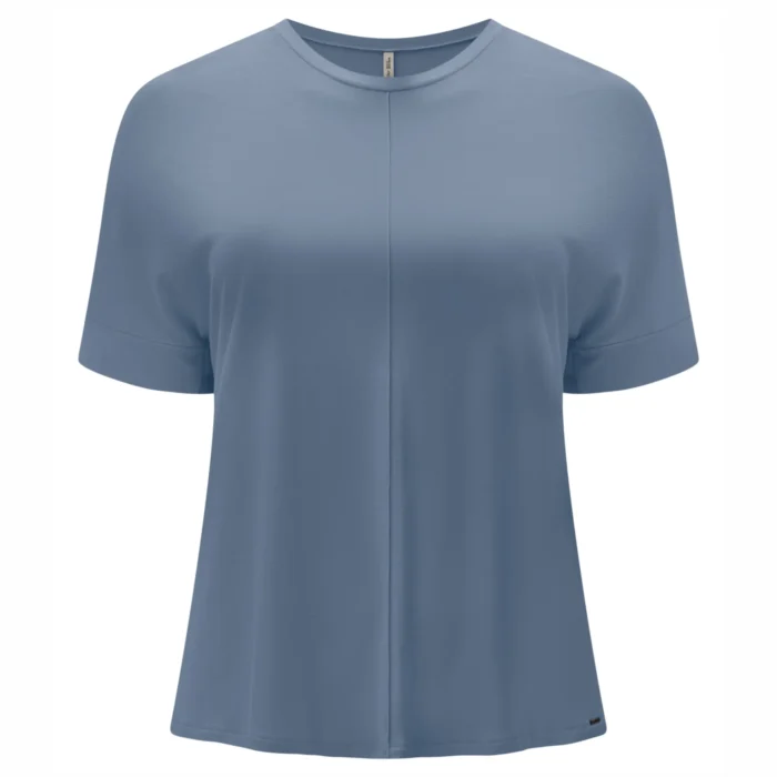 Blusa Feminina Plus Size Manga Curta C5192 Azul - 52