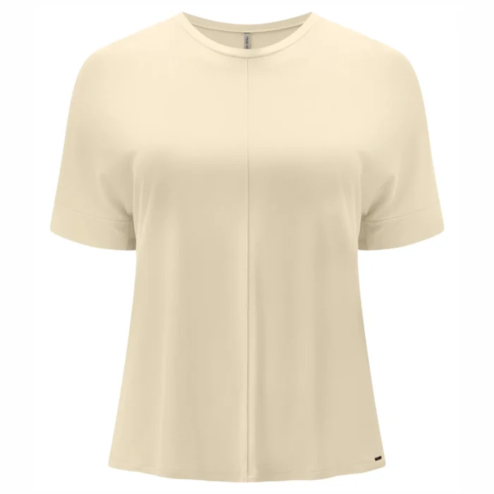 Blusa Feminina Plus Size Manga Curta C5192 Creme - 52
