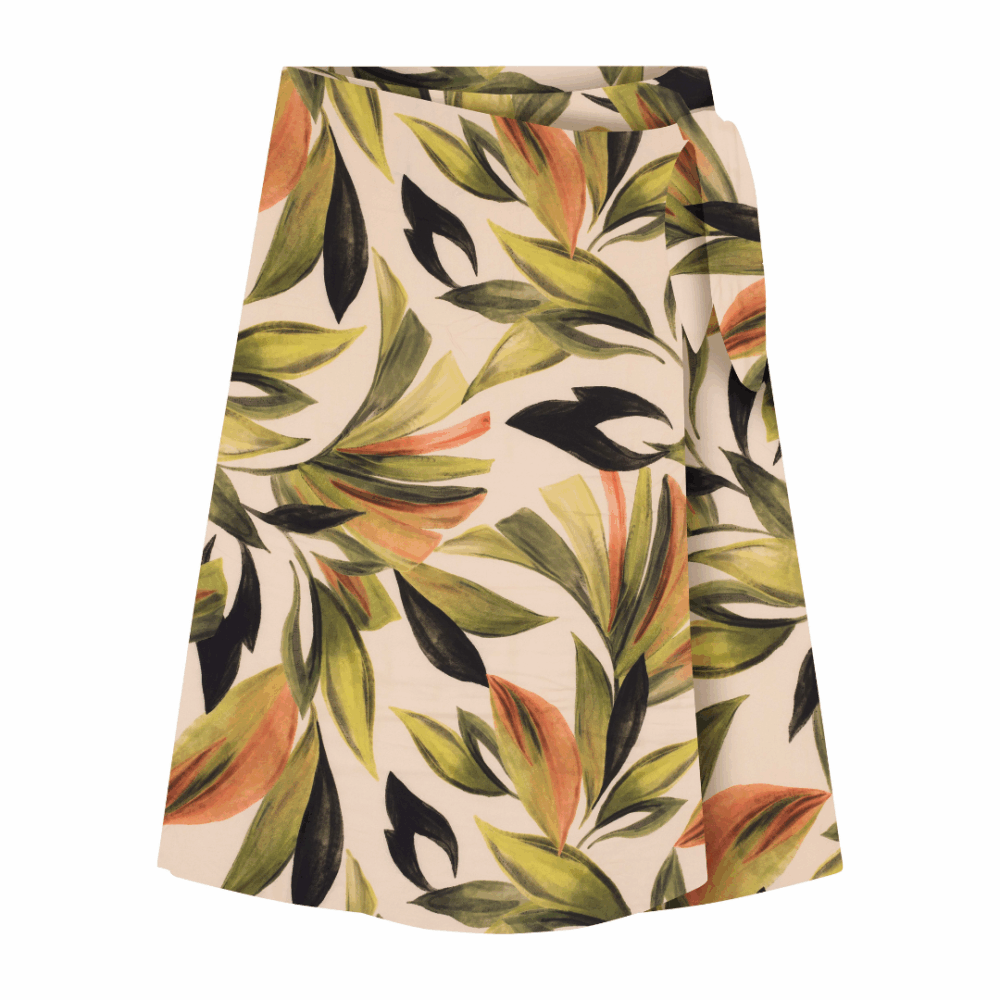 Saia Mid Plus Size Ref S01885 Estampa Verde - 48