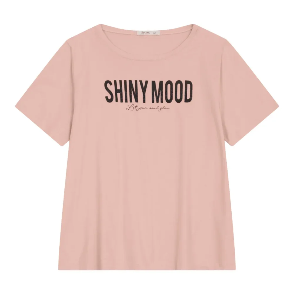 Blusa Feminina Manga Curta Plus Size Ref S01910 Rose - 48