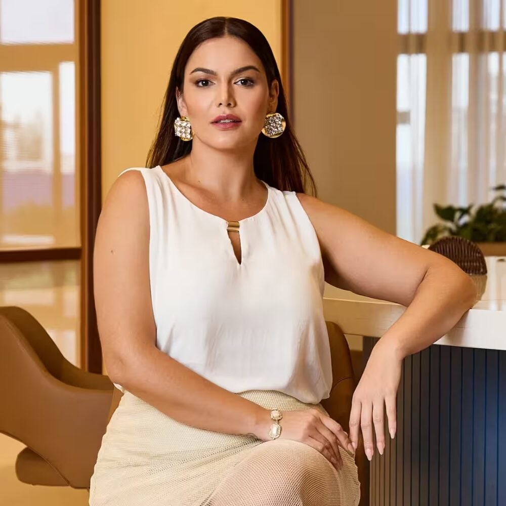 Regata Feminina Alça Larga Plus Size Ref 53140022 Branco