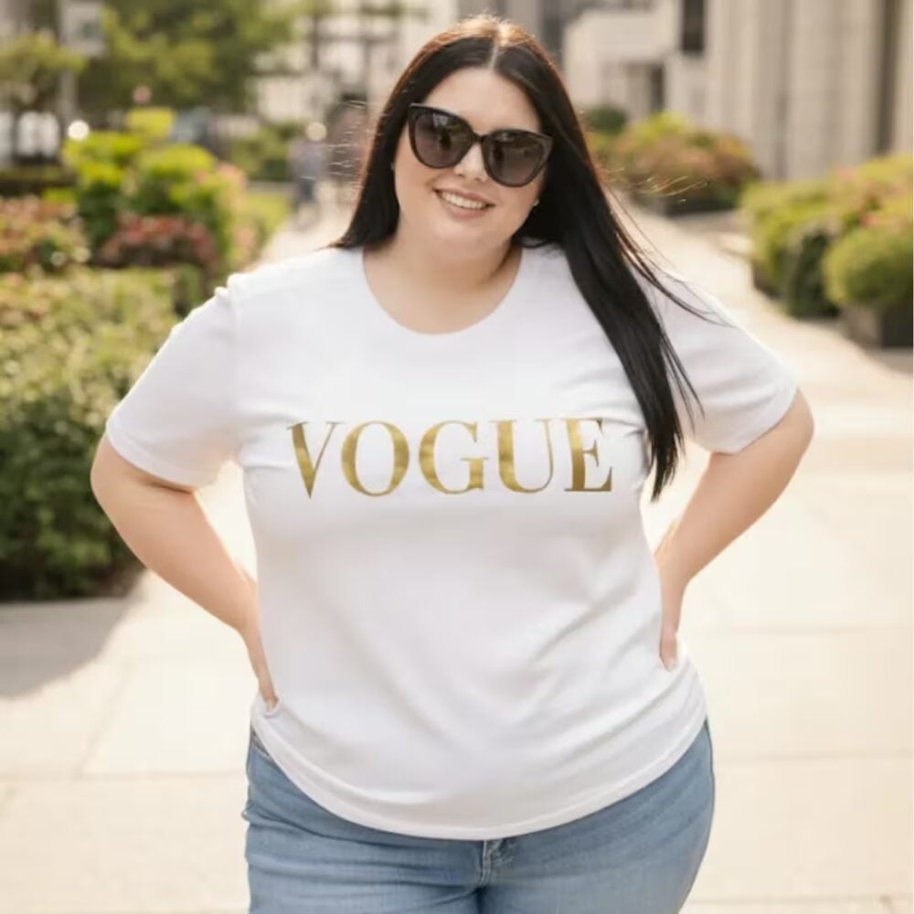 Alternative view of Blusa Feminina Manga Curta Plus Size Ref Vogue Off White Dourado