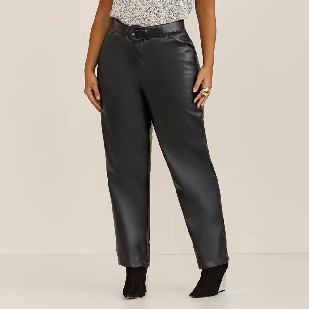 Alternative view of Calça Feminina Courino Plus Size Ref. 61140072 Preta