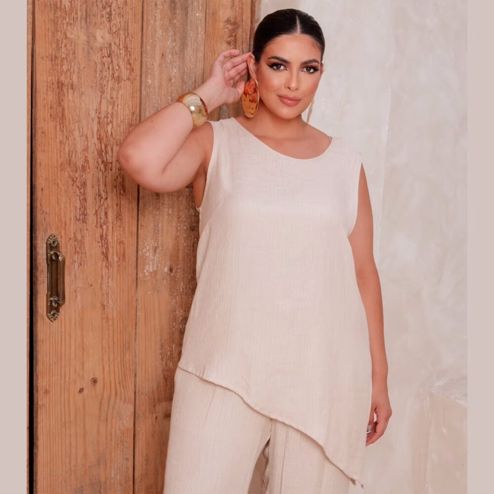 Regata Feminina Alça Larga Plus Size Ref 700861 Cor Bege