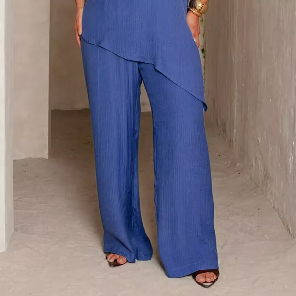 Alternative view of Calça Feminina Pantalona Plus Size Ref 800276 Azul