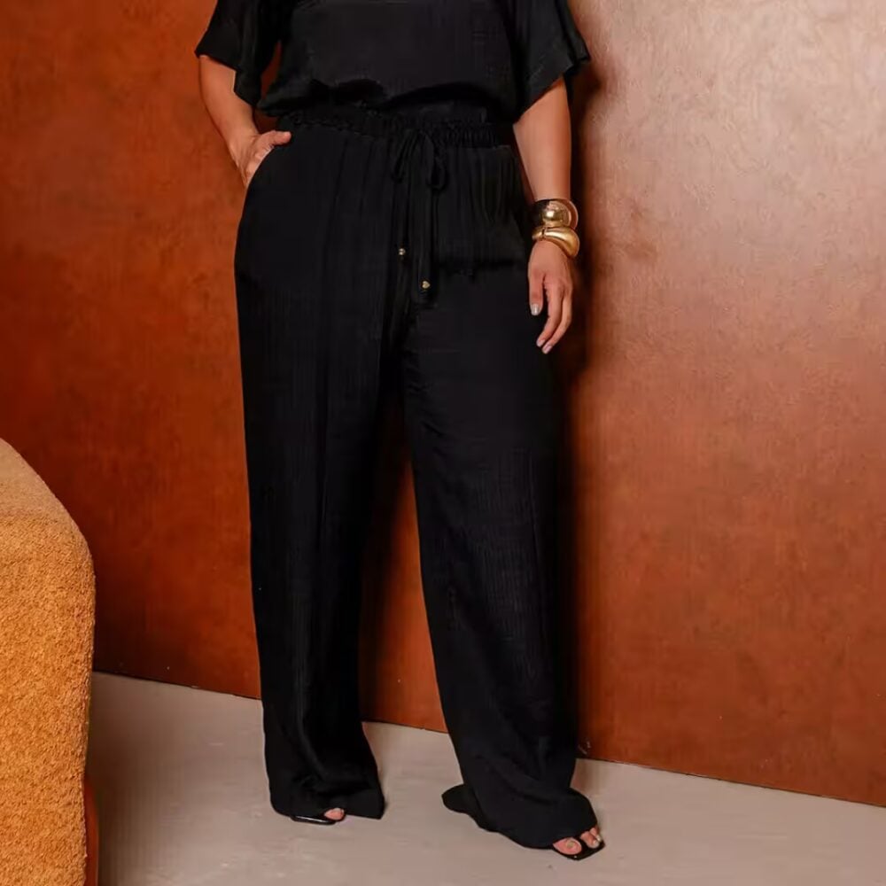 Alternative view of Calça Feminina Pantalona Plus Size Ref 800276 Preto