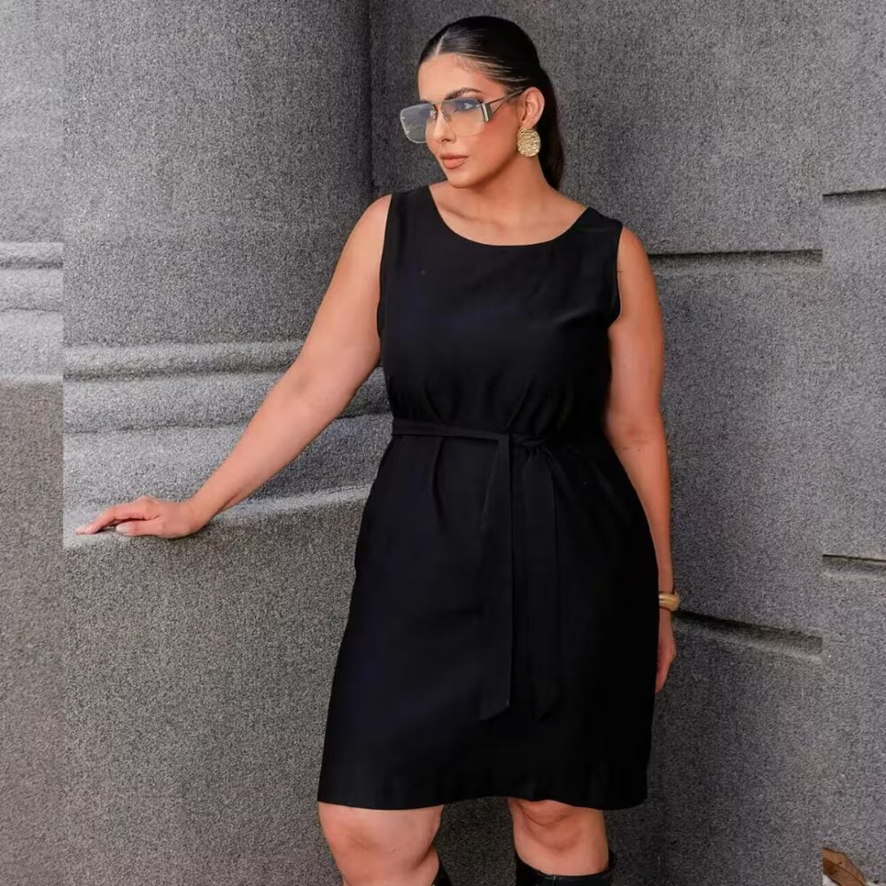 Alternative view of Vestido Sem Manga Plus Size Ref 900890 Cor Preta