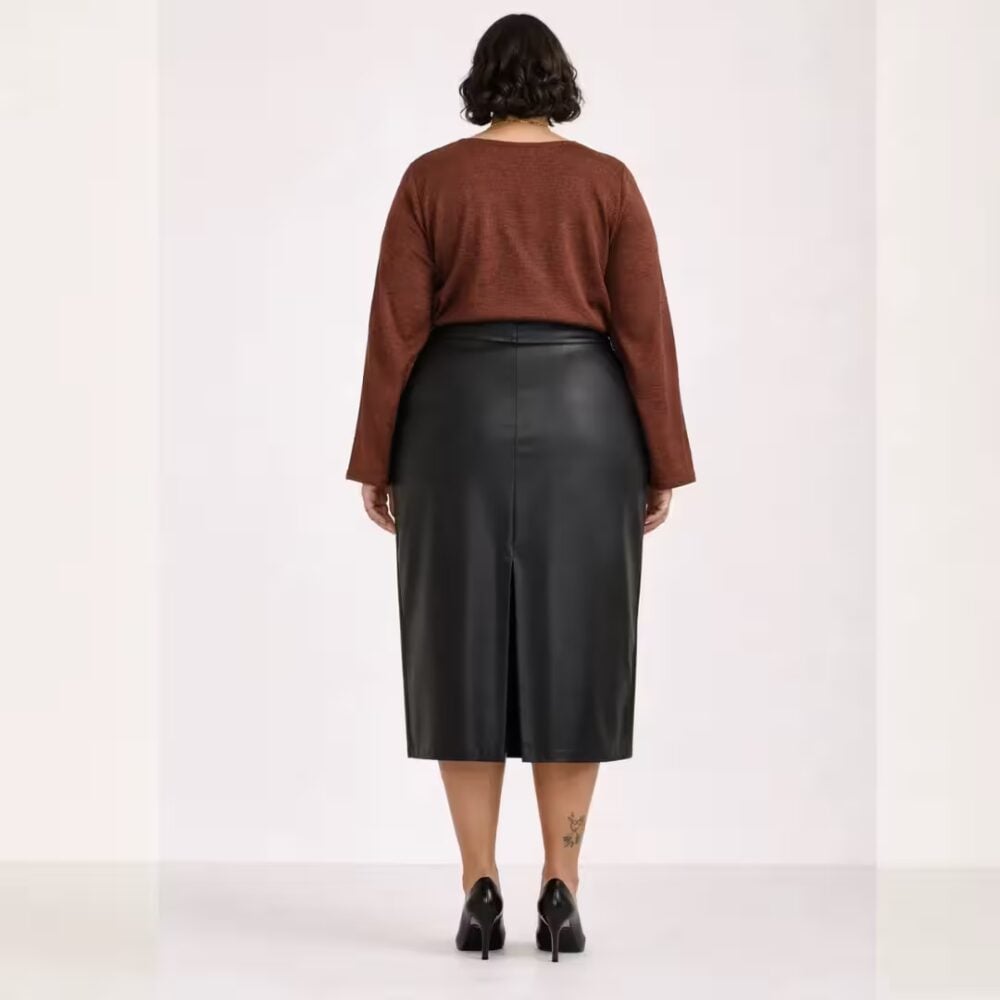 Alternative view of Saia Midi Plus Size Ref 61140077 Preta