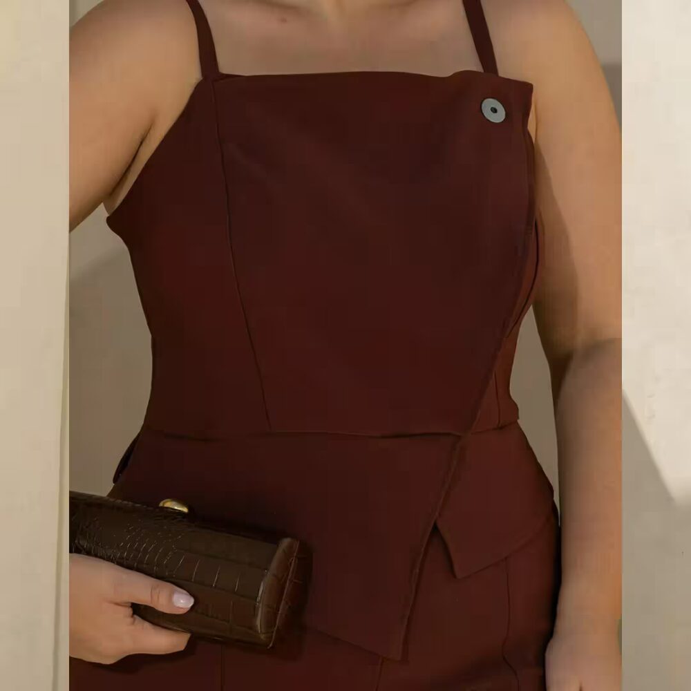 Alternative view of Cropped Feminino Sem Manga Plus Size Ref 700937 Marrom