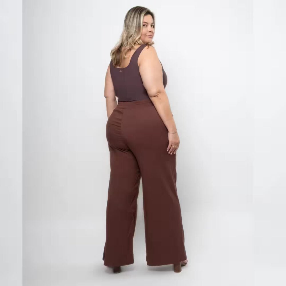 Alternative view of Calça Feminina Pantalona Plus Size Ref MR2057 Marrom