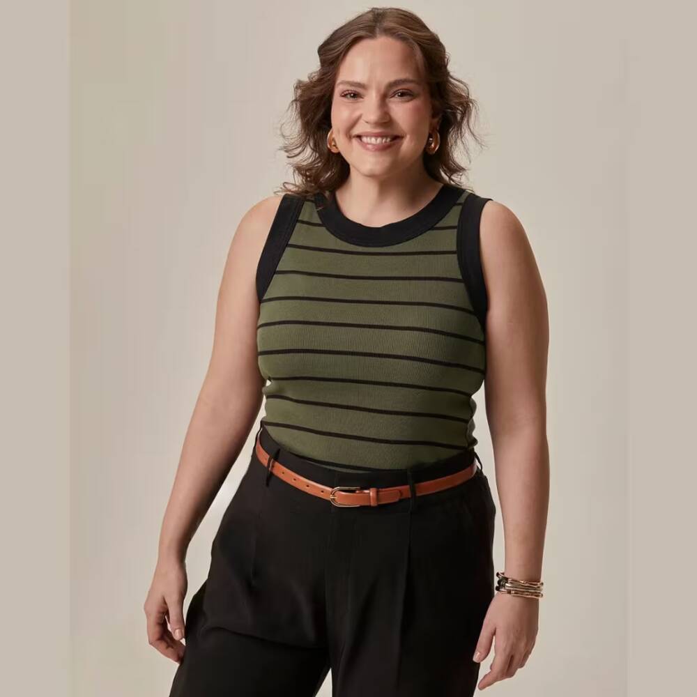 Regata Feminina Plus Size Ref 132864 Musgo - 50