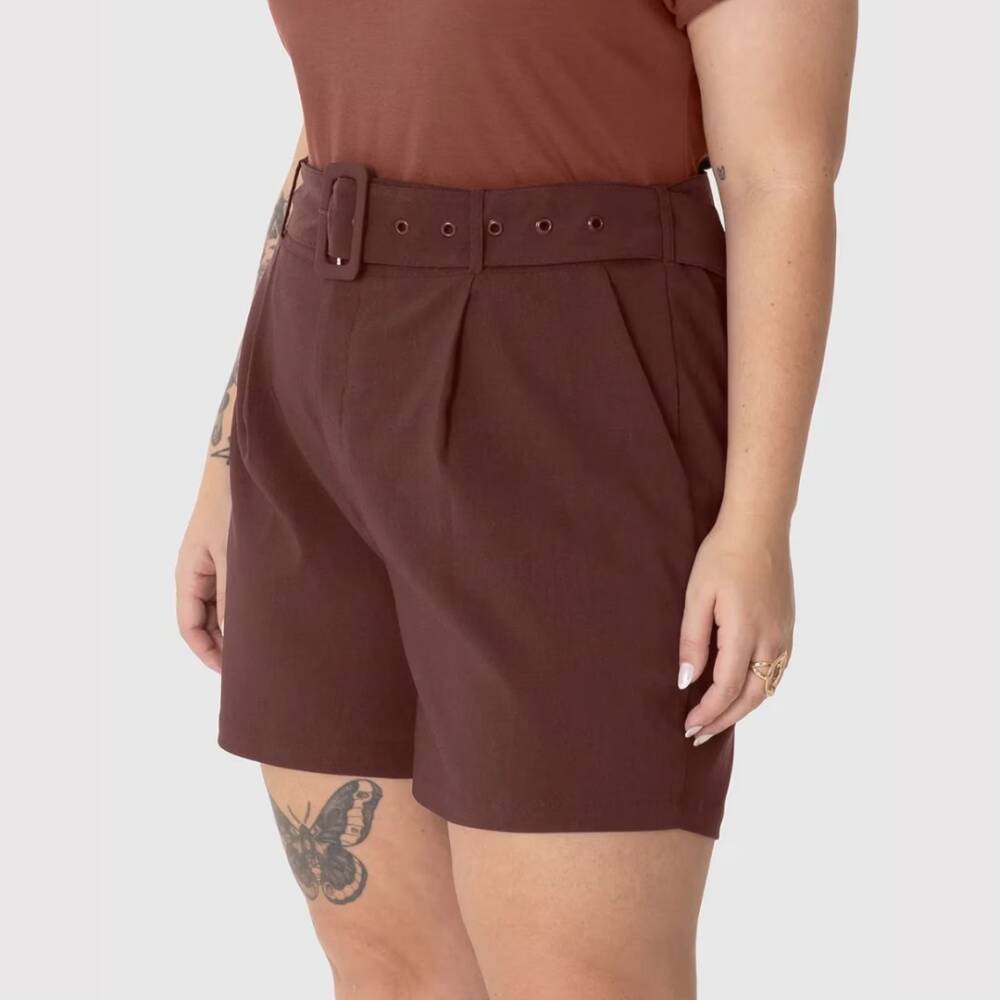 Alternative view of Shorts Feminino Plus Size Ref 133127 Marrom