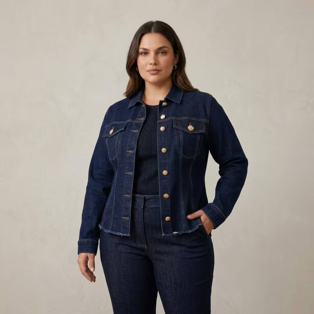 Jaqueta Feminina Plus Size Ref 15314 Jeans