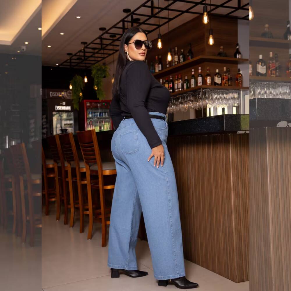 Alternative view of Calça Feminina Wideleg Plus Size Ref 1574 Jeans