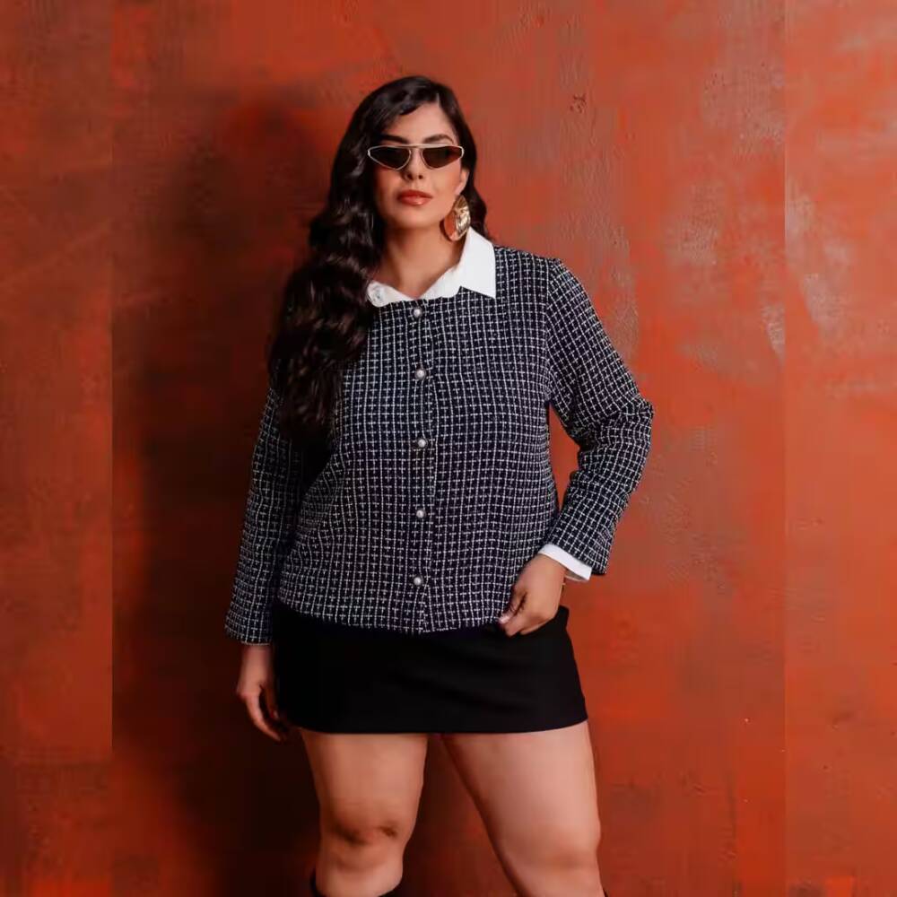 Casaco Feminino Lã Batida Ref 700961 Preto