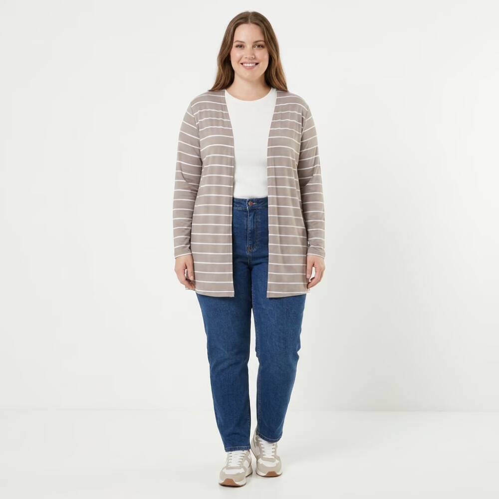 Cardigã Feminino Plus Size Ref C8172 Cinza
