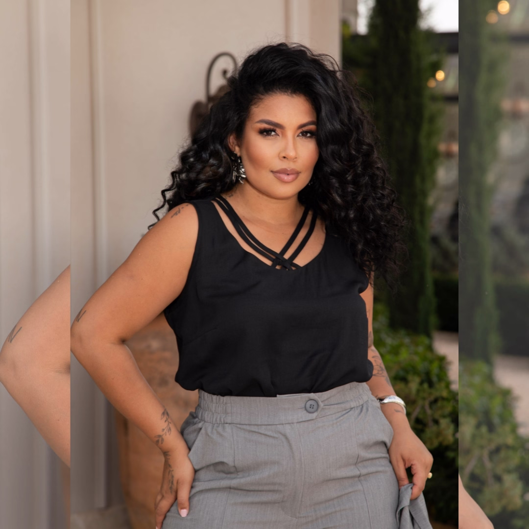Regata Feminina Plus Size Ref 700991 Preto